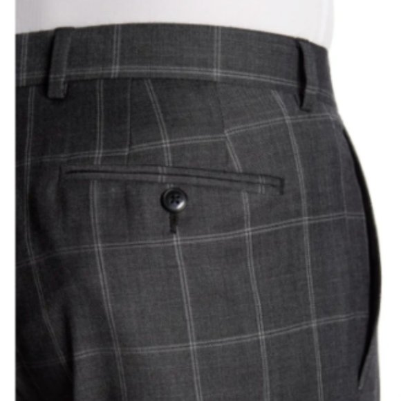 Hickey Freeman Other - Hickey Freeman 42L, Charcoal Windowpane Regular Fit 2B Plaid 2-Piece Suit Set
